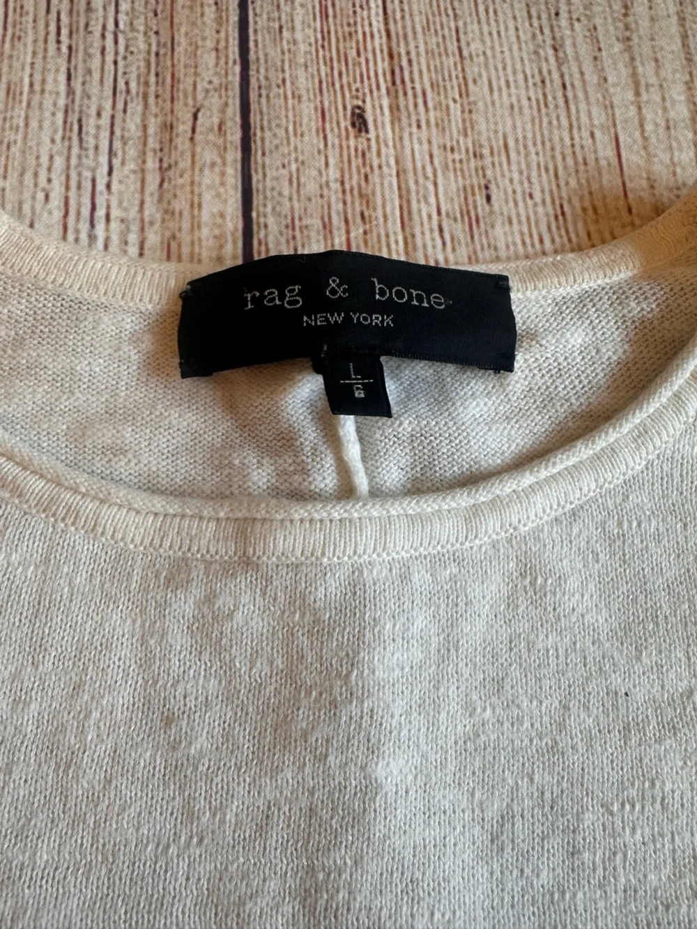 rag & bone Men's Cream Crewneck Sweater